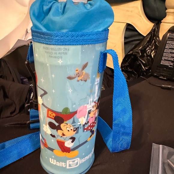 Disney Other - Disney Blue Character Water Bottle with Strap